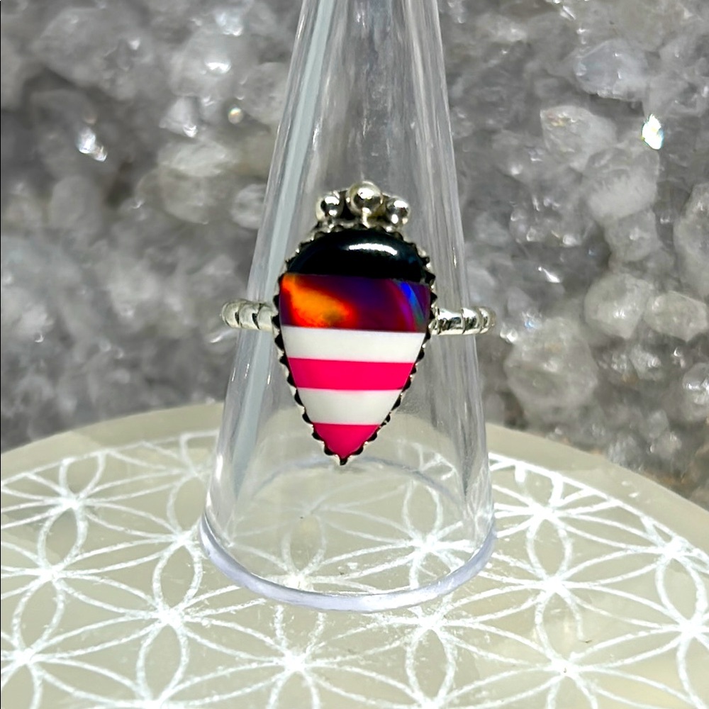 Aurora Opal Inlay Ring 925